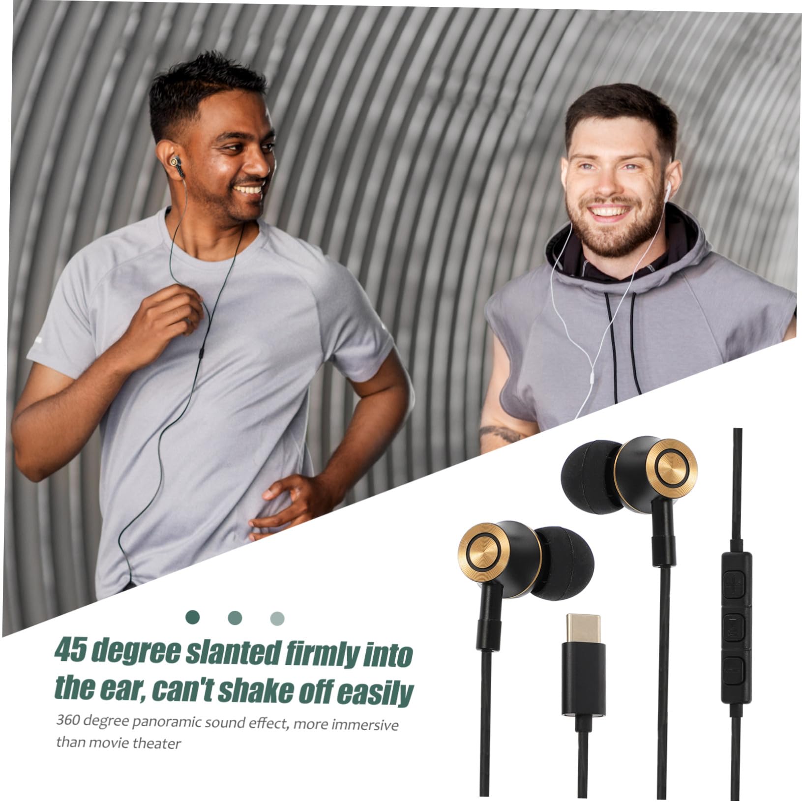 Hemobllo 5piezas Auriculares Intraurales Type-c Cancelación De Ruido y Micrófono Diseño Ergonómico Compatible Teléfonos y Tablets Estéreo Cable Resistente