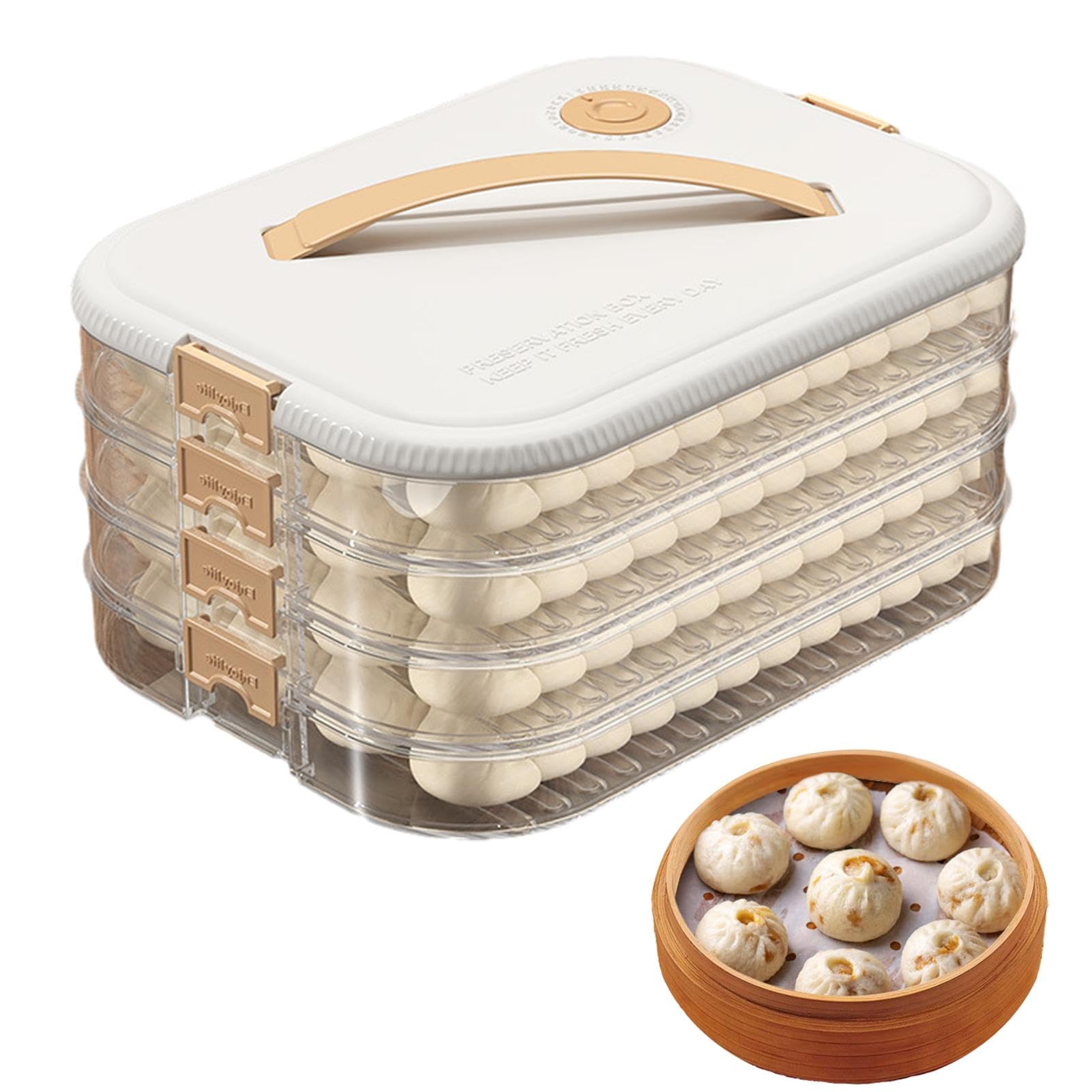 Amazon｜Jlobnyiun 餃子ボックス - クッキー冷凍庫容器 積み重ね可能