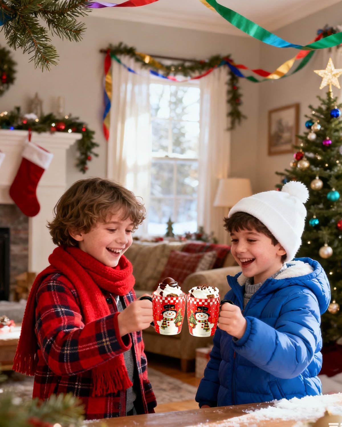 HASENSE Coffee Mugs for Valentine's Day, 15 OZ Coffee Cups Ceramic Set of 4 with Handle for Man Woman, Colorful Christmas Porcelain Coffee Cups Set for Tea, Cocoa, Milk, Latte and Cappuccino - Image 7