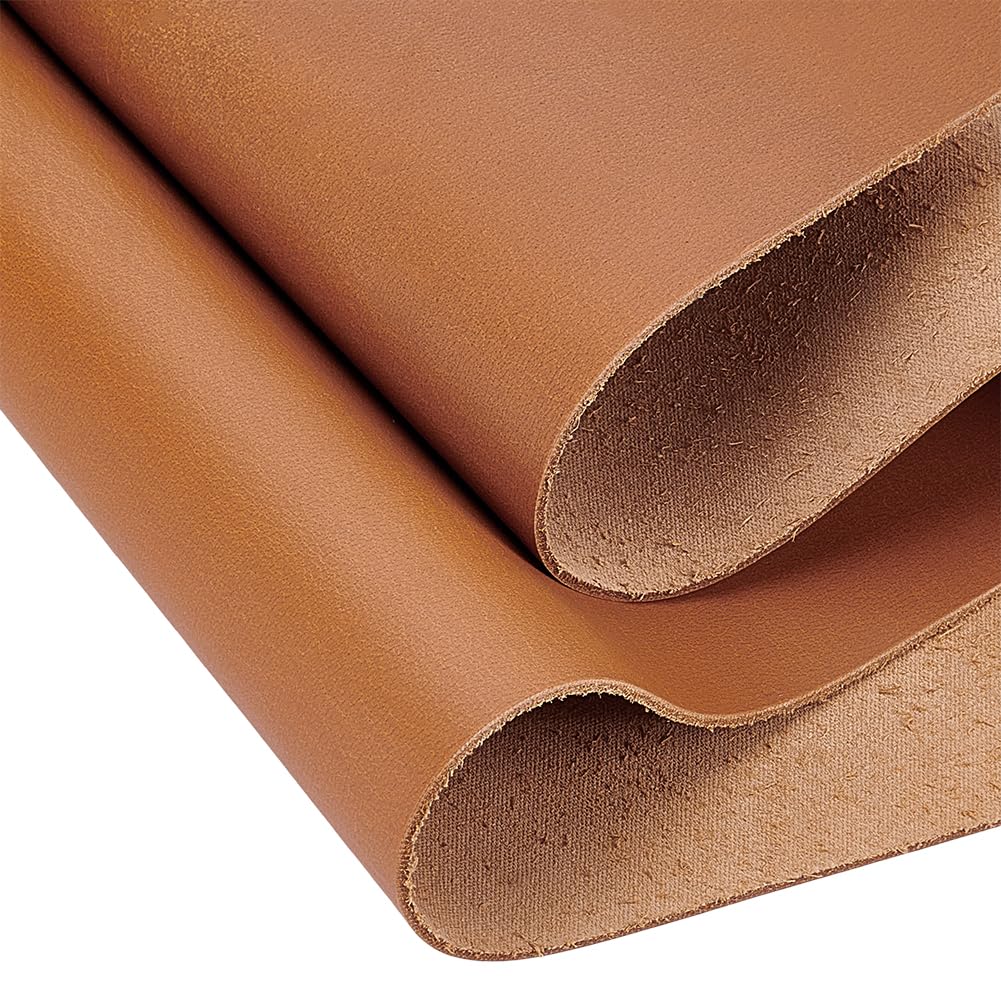 NBEADS Cowhide Leather Sheets, 12" x 24" Tooling Cowhide Craft Leather Pieces for Crafts Tooling Sewing Hobby Workshop, Peru, 2mm Thick