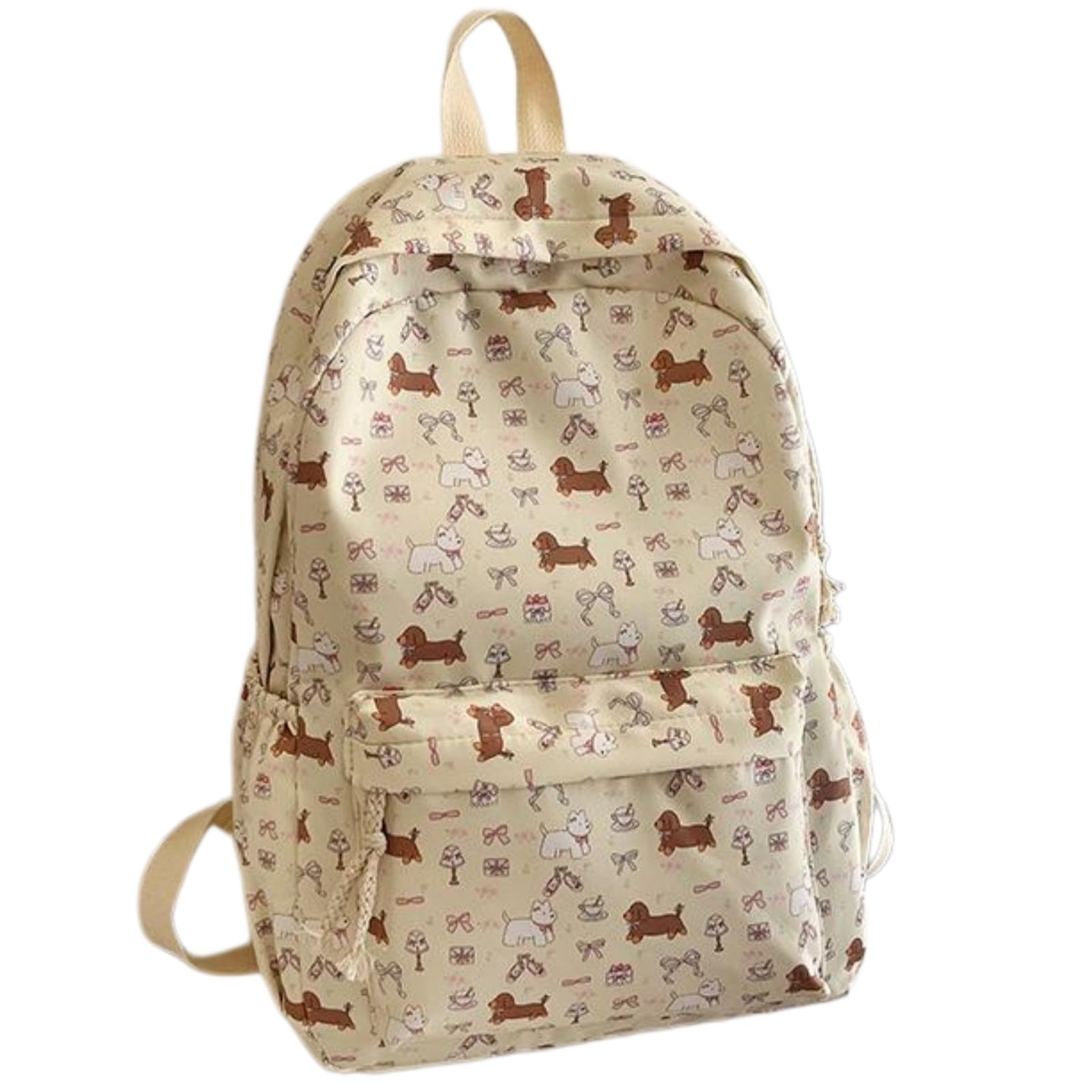 WANGSHUO Borsa Donna Zaino in Nylon Puppy-Print, Stile Collegio di Grande capacità per Viaggi Scolastici Giornalieri