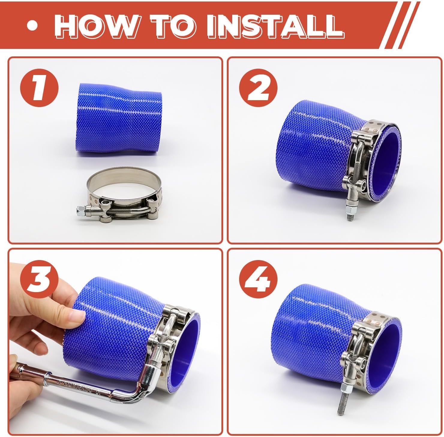 2PCS T Bolt Style Strength High Fastener Clamp Exhaust Pipe Clip Repair Tool Hose Clamp 28-141mm(121-129mm)