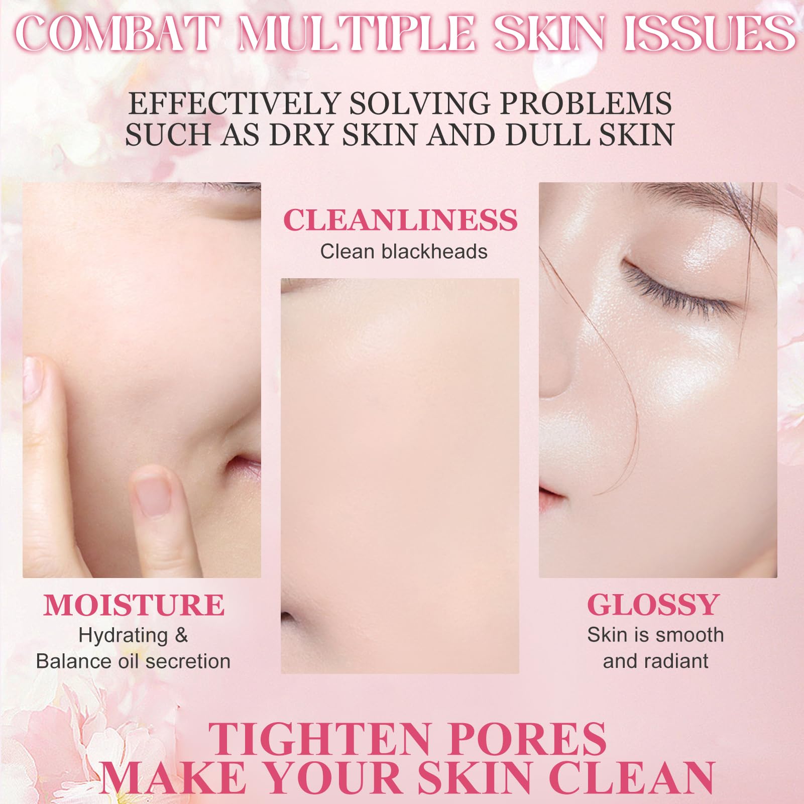 Kit per la Cura della Pelle Sakura 11 Pezzi, include Detergente, Tonico, Crema Viso, Siero e Crema per Gli Occhi, Set Skincare Viso Completo per Ragazze e Donne