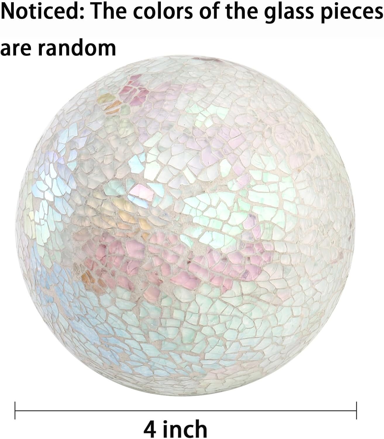 Condition photo showing Good Condition for TOPZEA Set of 3 Decorative Balls, 4 Inch Glass Mosaic Orbs Sphere Bowl Fillers, Coffee Table Centerpiece Ball Ornaments for Living Room, Christmas, Holiday Party, White Home Decor