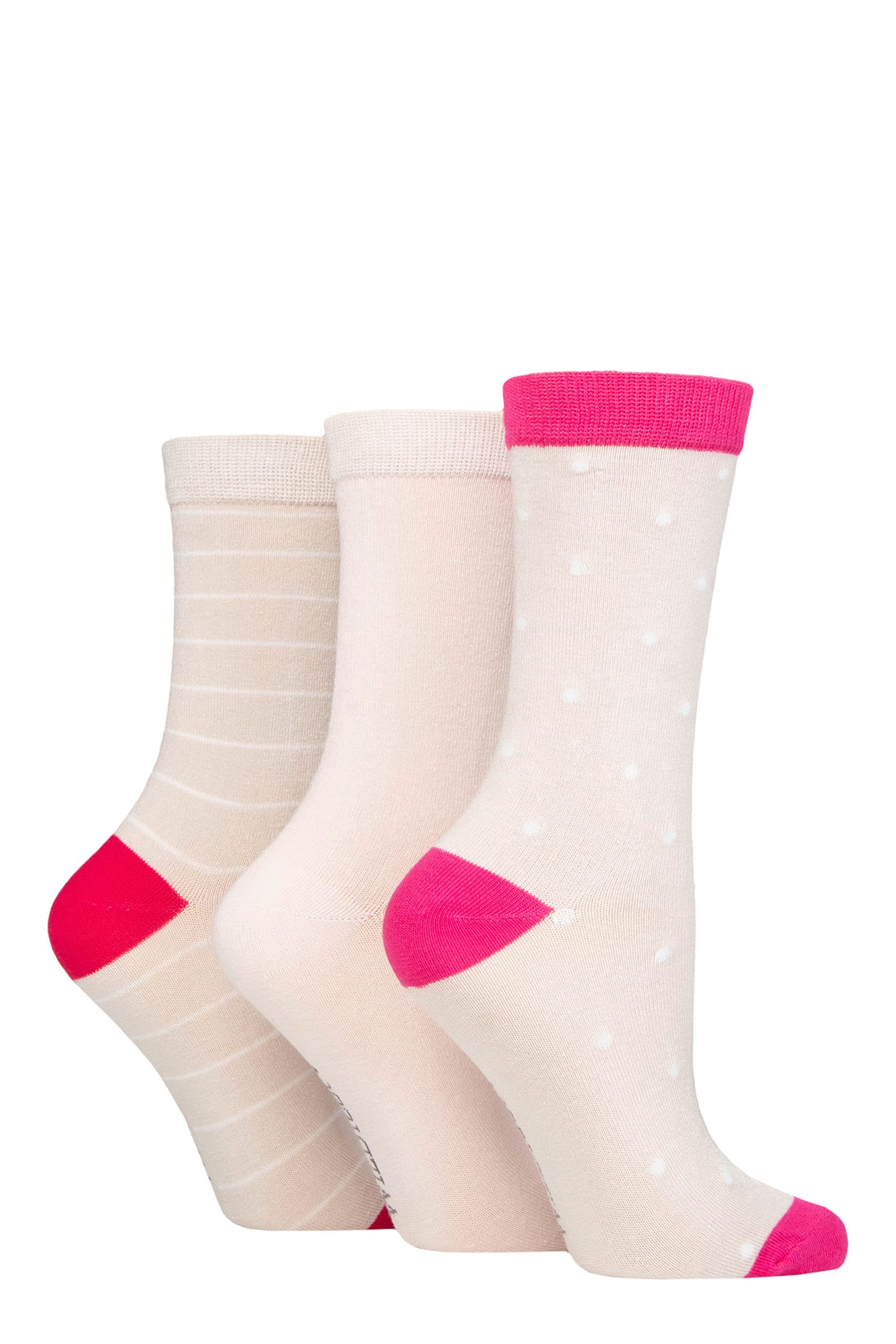 Sockshop Women's Polka Dot Oatmeal Wildfeet Bamboo Socks -Patterned Fun And Colourful Soft Breathable Socks Multipack Of 3 Pairs (Uk, Numeric, 4, 8, Regular, Regular, )