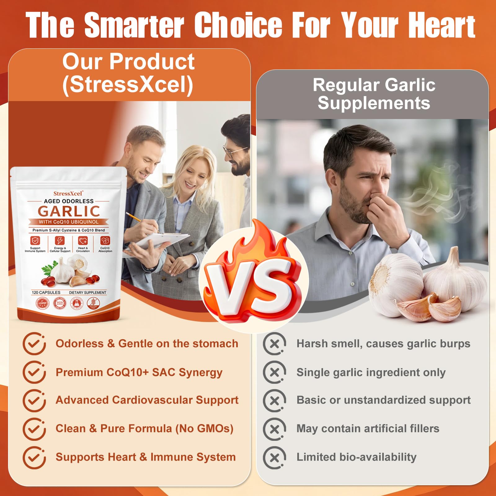 Aged Odorless Garlic Extract Softgels with CoQ10 Ubiquinol and Vitamin K2 - 1200mg Aged Garlic Supplement, S - Allyl Cysteine Standardized for Optimal Heart Health & Immune Support - 120 Softgels — Amazon image 4