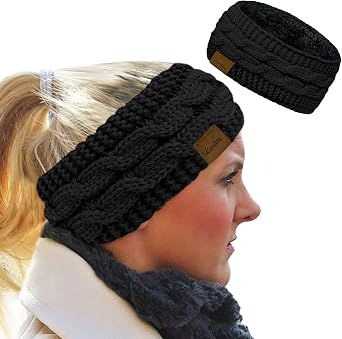 Loritta Winter Headbands for Women, Fleece Lined Ear Warmers Gifts