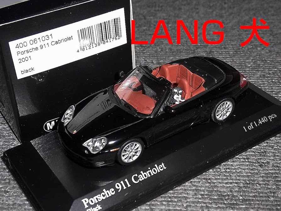 LANG犬 1/43 ポルシェ911 カブリオレ ブラック 2001 (996) PORSCHE DOG