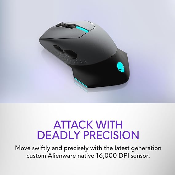 Alienware Wireless Gaming Mouse AW610M, 16000 DPI, 400 IPS, 7 Buttons