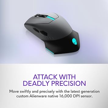 Alienware Wireless Gaming Mouse AW610M, 16000 DPI, 400 IPS, 7 Buttons