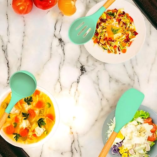 Miniatura 5 de 33 piezas." Juego de utensilios de cocina para cocinar. Viene con 5 paños de limpieza de cocina, juego de utensilios con soporte, espátula, así