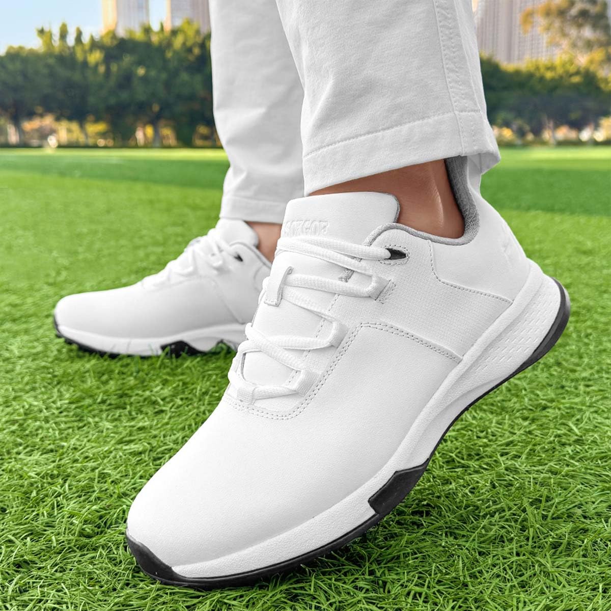 Zapatos De Golf De Cuero para Hombre Sin Clavos Clásicas