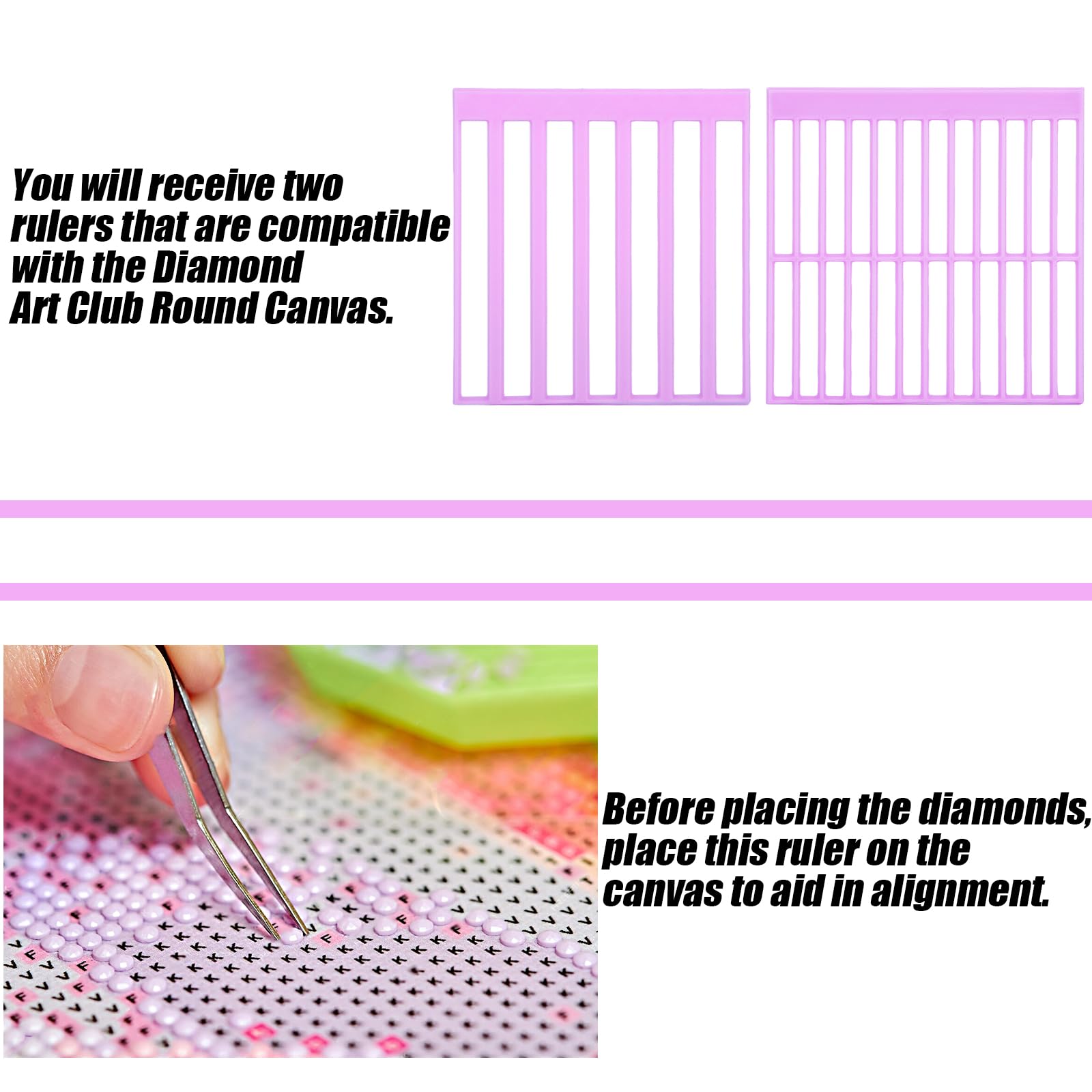 Zerone Règle de peinture de broderie Peinture Broderie, 14 * 8 * 1 DIY Broderie Peinture Règle