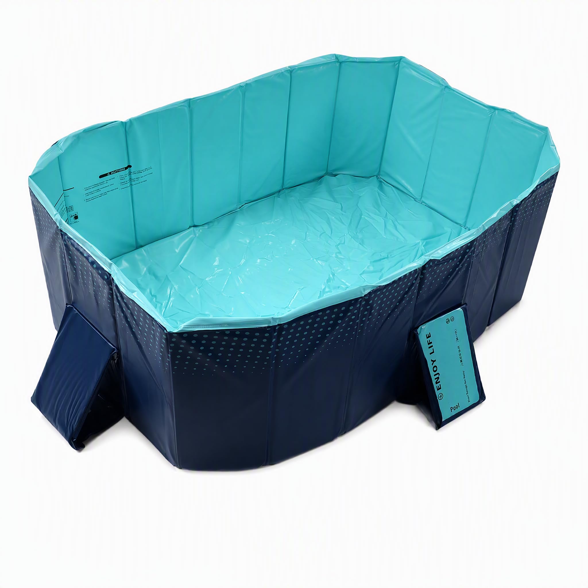 Piscine Surdimensionnée Pliable, étanche, pour Enfants et Animaux Domestiques, Aucun Gonflage Nécessaire, Idéale pour Les Activités de Plein Air à la Maison (1,6 m/63 Pouces)