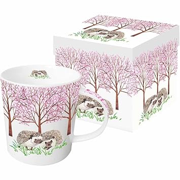 Paperproducts Design New Bone China Large Capacity Gift Boxed Mug, Hyde Park Hedgehogs, 13.5 oz, Multicolor