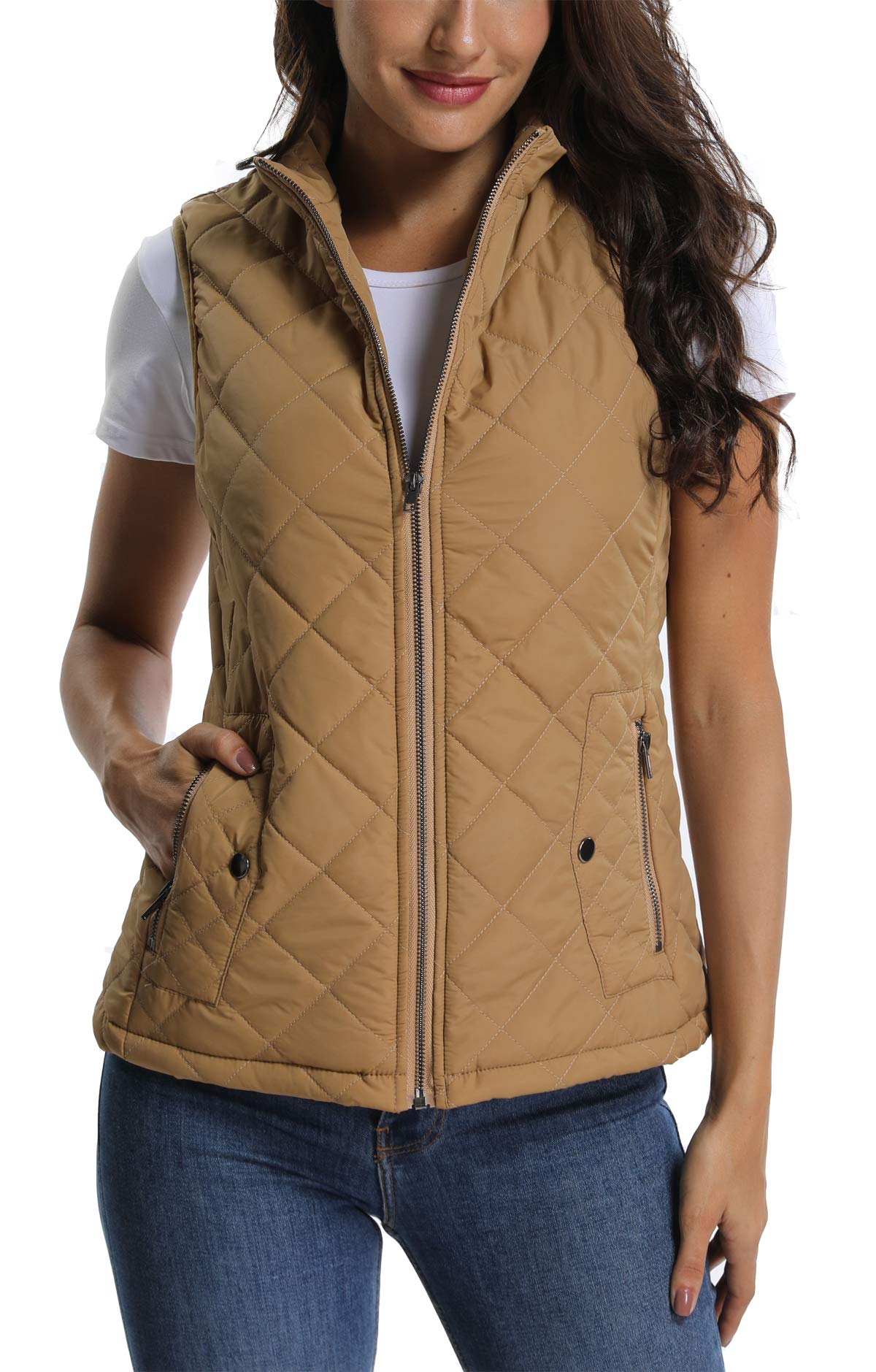 MISS MOLY Doudoune sans Manche Gilet Ultra Légère Veste Manteau Parka Blouson Zippée Hiver pour Femme