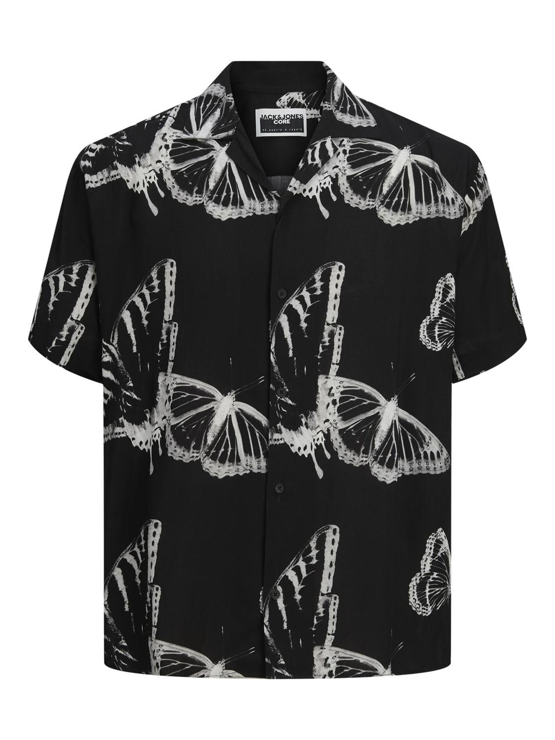 JACK & JONES Jcojeff AOP Resort Shirt SS Relax, White/AOP: Butterfly AOP, M
