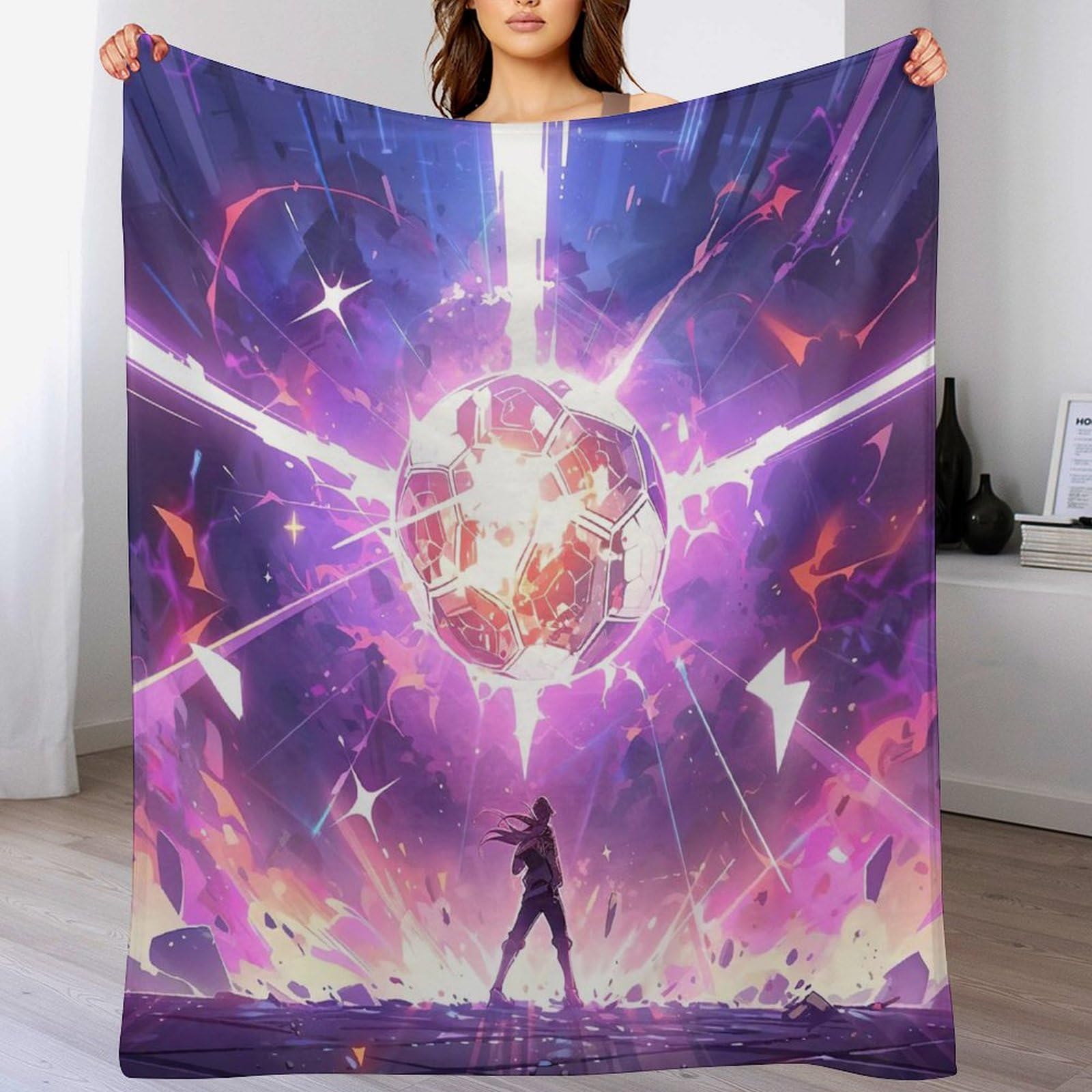 Couverture football enfants adulte flanelle douce chaude lit 180x200