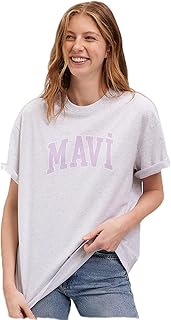 Mavi Logo Baskılı Gri Tişört Oversize/Geniş Kesim 1600843-85438