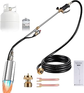 38-Inch Extended Propane Torch Weed Burner, Multifunctional Blow Torch, 10ft CSA-Certified Hose, Ideal for Ice Melting, Asphalt Paving