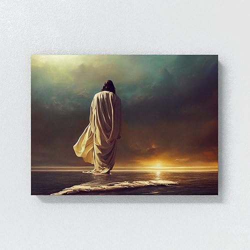 Miniatura 4 de Sense Canvas Lienzo decorativo de Jesús 23, decoración del hogar, póster de pared, XL, 48 x 36  0.75 pulgadas