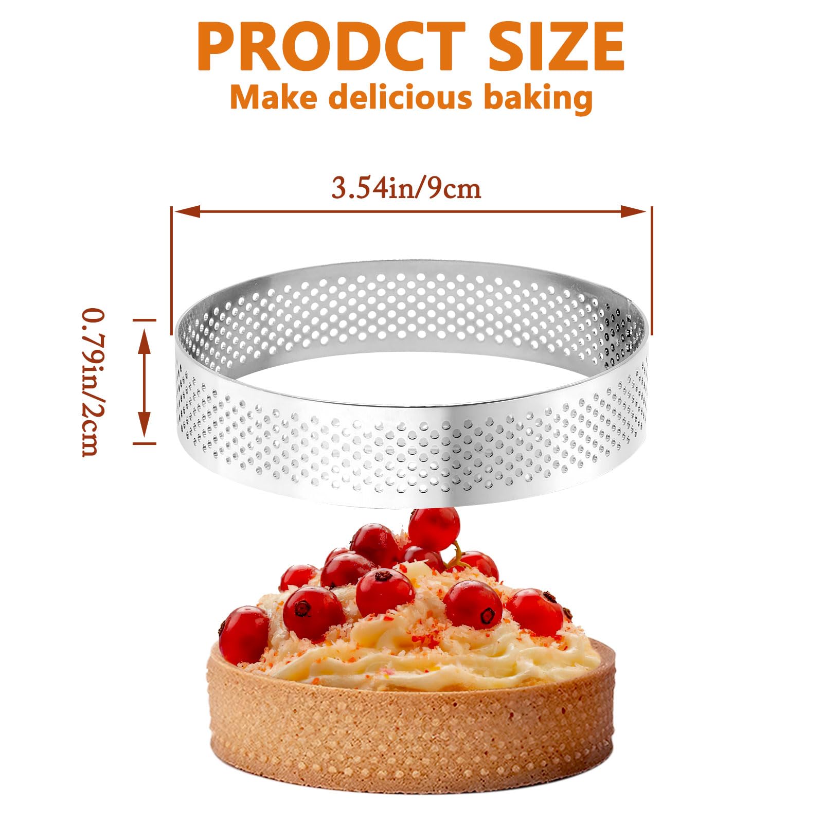 Stainless Steel Tart Rings - 10 Pack -2