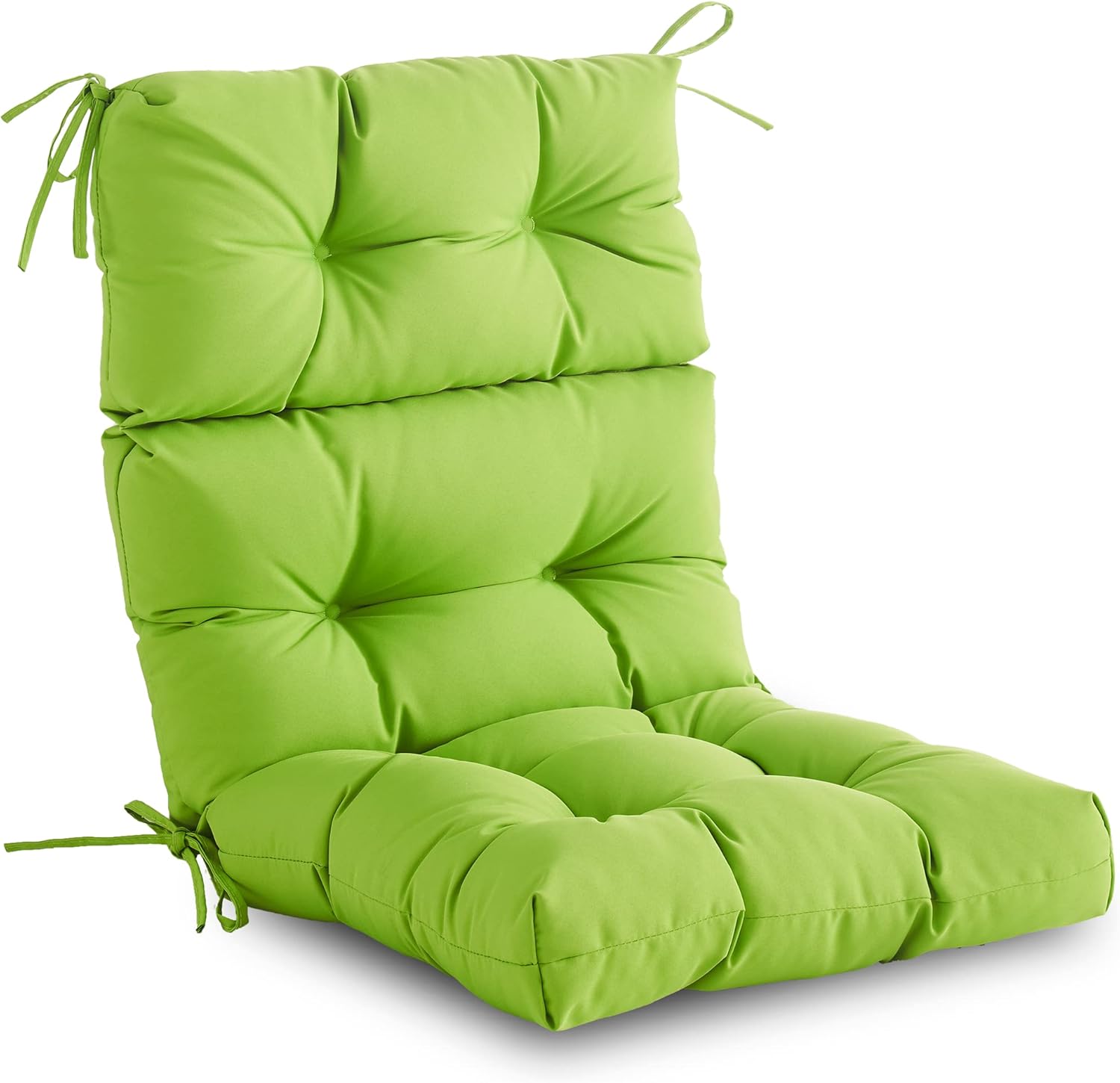 Outdoor/Indoor High Back Chair Cushion - Waterproof All-Weather Stuffed High Rebound Foam Adirondack Seat/Back for Outdoor Furniture - Lime Green