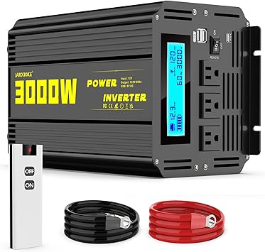 3000 Watt Modified Sine Wave Power Inverter 12V DC to AC 110V 120V (Peak).
