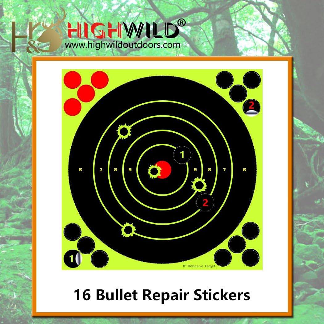Highwild 8” Paper Targets Silhouette - Splatter Shots Burst Bright Fluorescent Yellow Upon Impact (25 Pack) : Sports & Outdoors