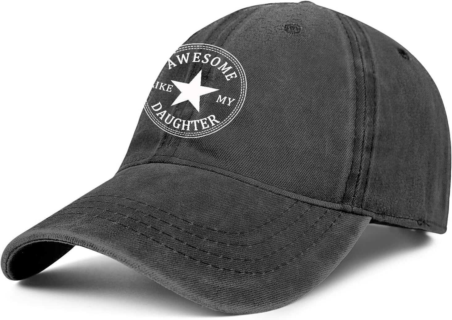 Awesome Like My Daughter Hat for Dad Papa Birthday Fathers Day for Dad - Black Trucker Hat - Image 2