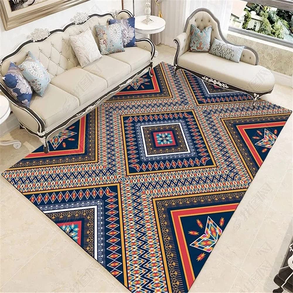 Tapis de sol de la chambre antidérapante pour créer un coin lecture rétro ethnique
