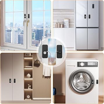 HIYAA Window Locks for UPVC Windows, 2 Packs Window Safety Locks No Drilling Window Restrictor for UPVC, Window Locks Child Safety with Key, Pet Child Locks Refrigerator Lock for Childproof