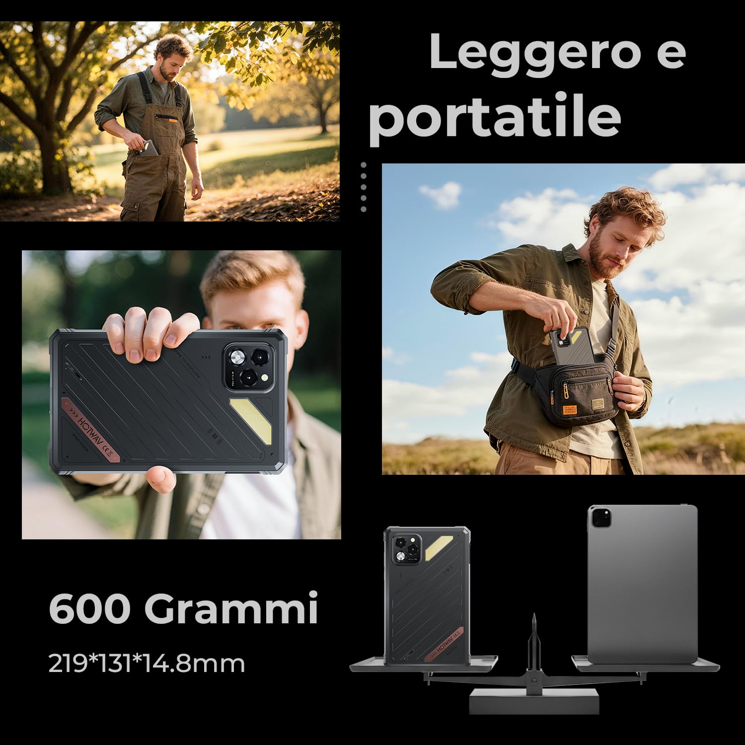 HOTWAV R11 Pro Rugged Tablet Android 16 Robusto Tablet 8.7" Stilo Tablet | 24GB+256GB/1TB TF Tablet Impermeabile, 10150mAh Robusto Tablet PC 64MP+16MP/IP68 69K/Dual SIM 4G/5G WiFi/Face ID/GPS/NFC
