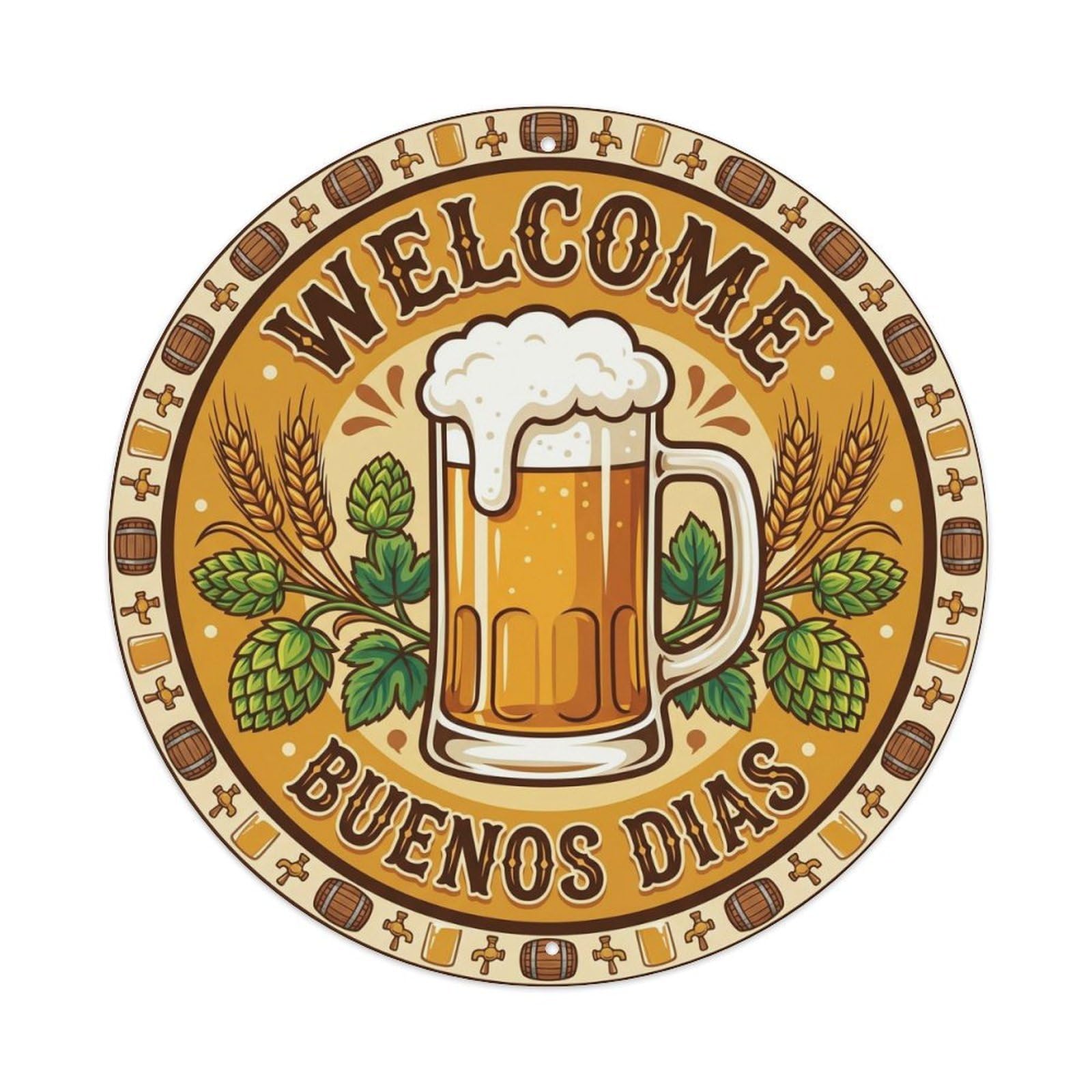 Vintage Welcome Tavern Display Metal Tin Sign