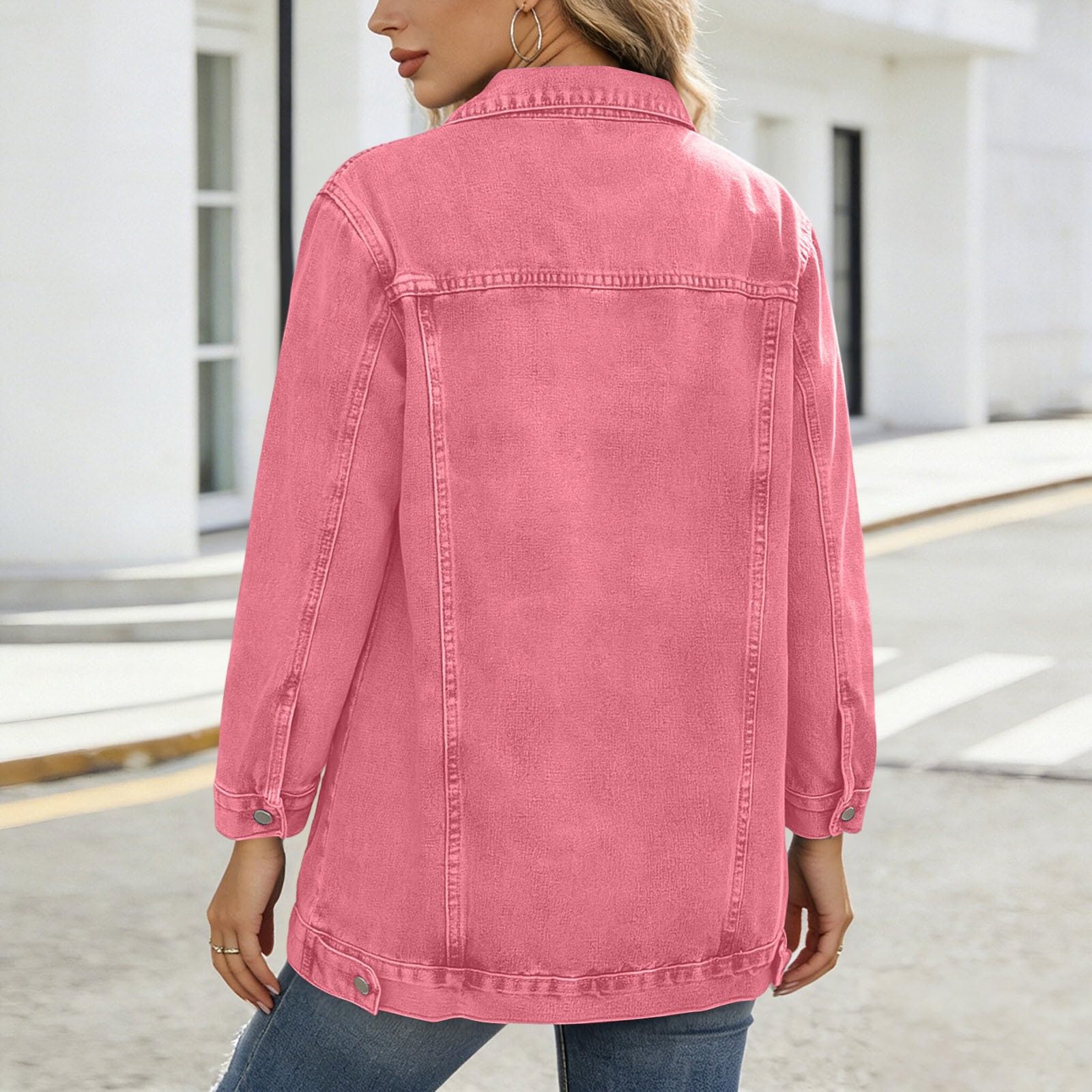 Genérico Cazadora Vaquera Mujer Elastica - Corto Sin Mangas con Chaqueta Vaquera Lavada con Botones para Mujer