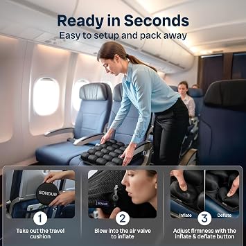 Travel Cushion for Long Flights Inflatable Airplane Seat Cushion