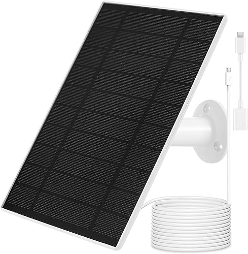 Cargador de panel solar para Arlo Essential 2K para exteriores (2 generación)cámara Essential XL (2 generación)cámara Essential Spotlight, USB C y