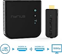 Vista 2 de Nyrius Aries Prime - Transmisor y receptor de video inalámbrico HDMI para transmisión de video HD 1080p 3D y audio digital desde laptop, PC, cable