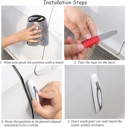 Miniatura 4 de Protectores de borde de puerta de automóvil, 4 unidades, protector de puerta lateral de automóvil, adecuado para varios amortiguadores de puerta,