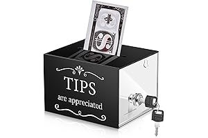 Tip Jar with Lock: Acrylic Tip Collection Box for Your Convenience