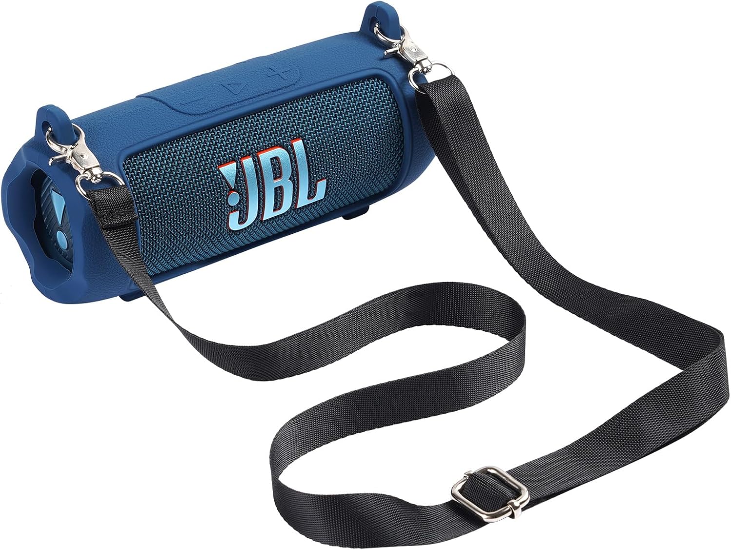Silicone Cover Compatible with JBL Flip 7 Waterproof Portable Speaker with Shoulder Strap (Blue) - Image 9