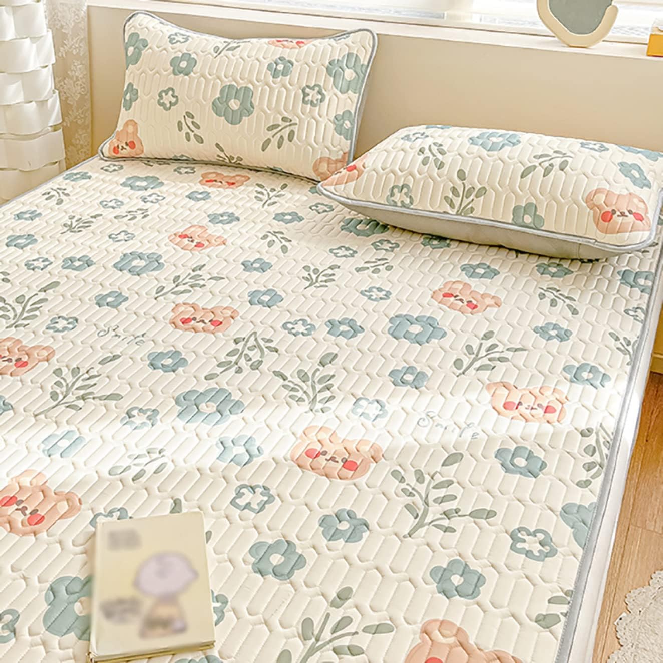 Bed Pad Queen Size Spring/Summer Use Smooth Sweat Absorbing Pad Sweat Absorbing Pad Style M20 Bed Pad Soft Easy to Install (Style M15 180 x 200cm*S)
