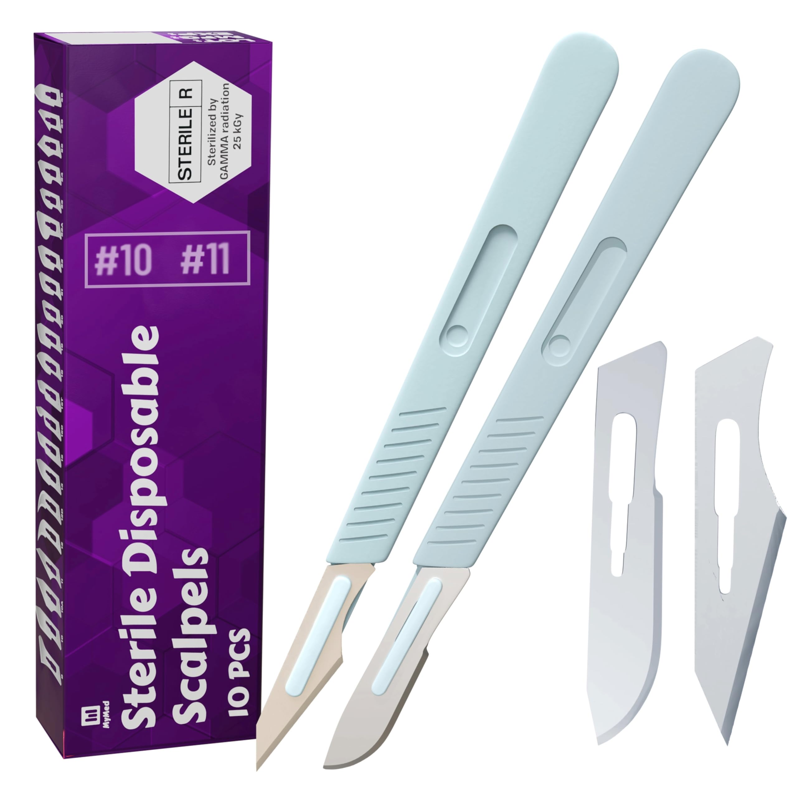 MyMed Disposable Scalpel 14, Pack of 20 Disposable Dermaplaning Blades with Plastic Handle, Surgical Knife Scalpel, High Carbon Steel Dermablade Surgical Blades Individually Wrapped 14 Blade, Sterile — Amazon image 15