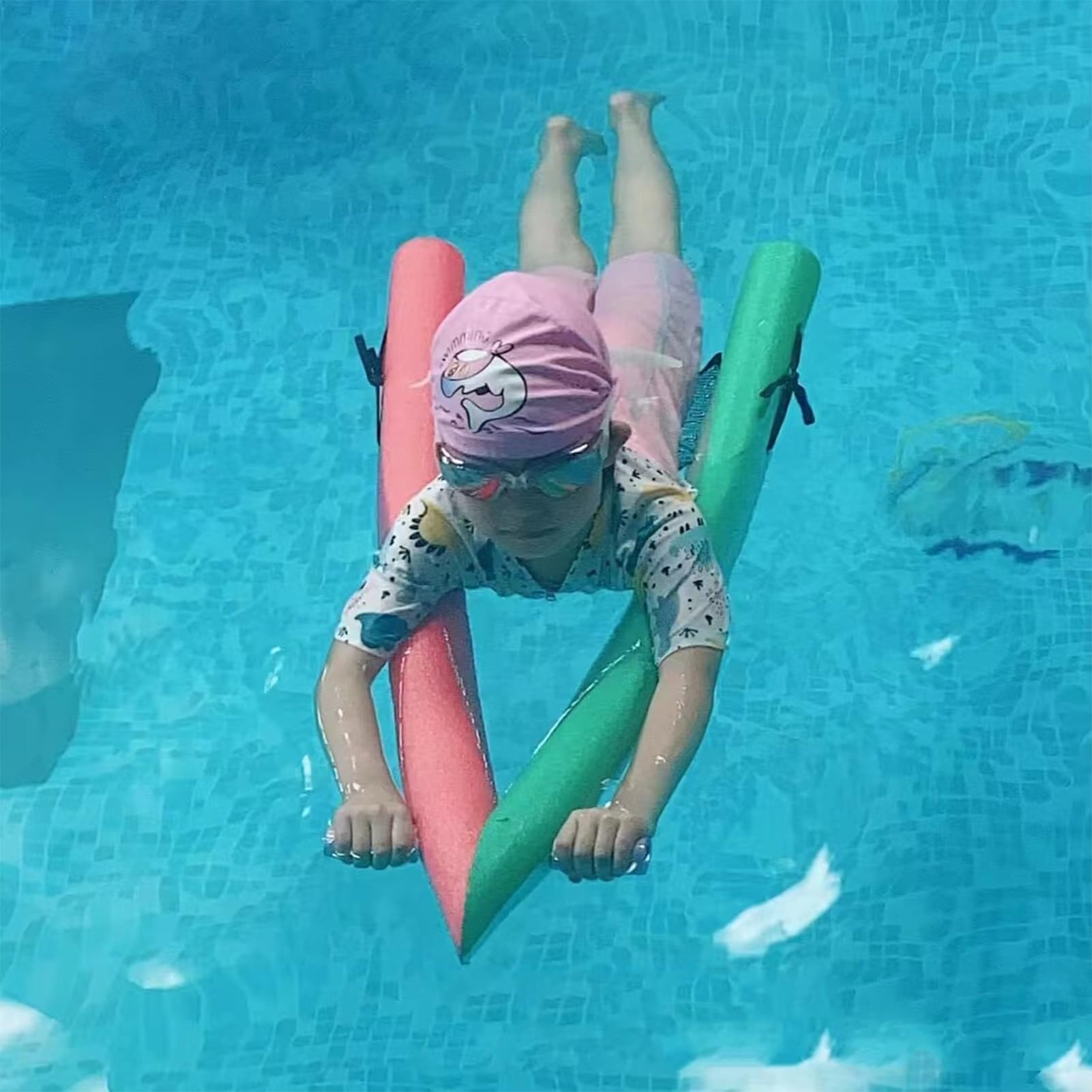 Pool Noodles para Adultos Flotación portátil de Alta Visibilidad | Fideos Espuma en Forma A de Natación Para niños, hombres, mujeres, familia, exteriores, verano, viajes, río,