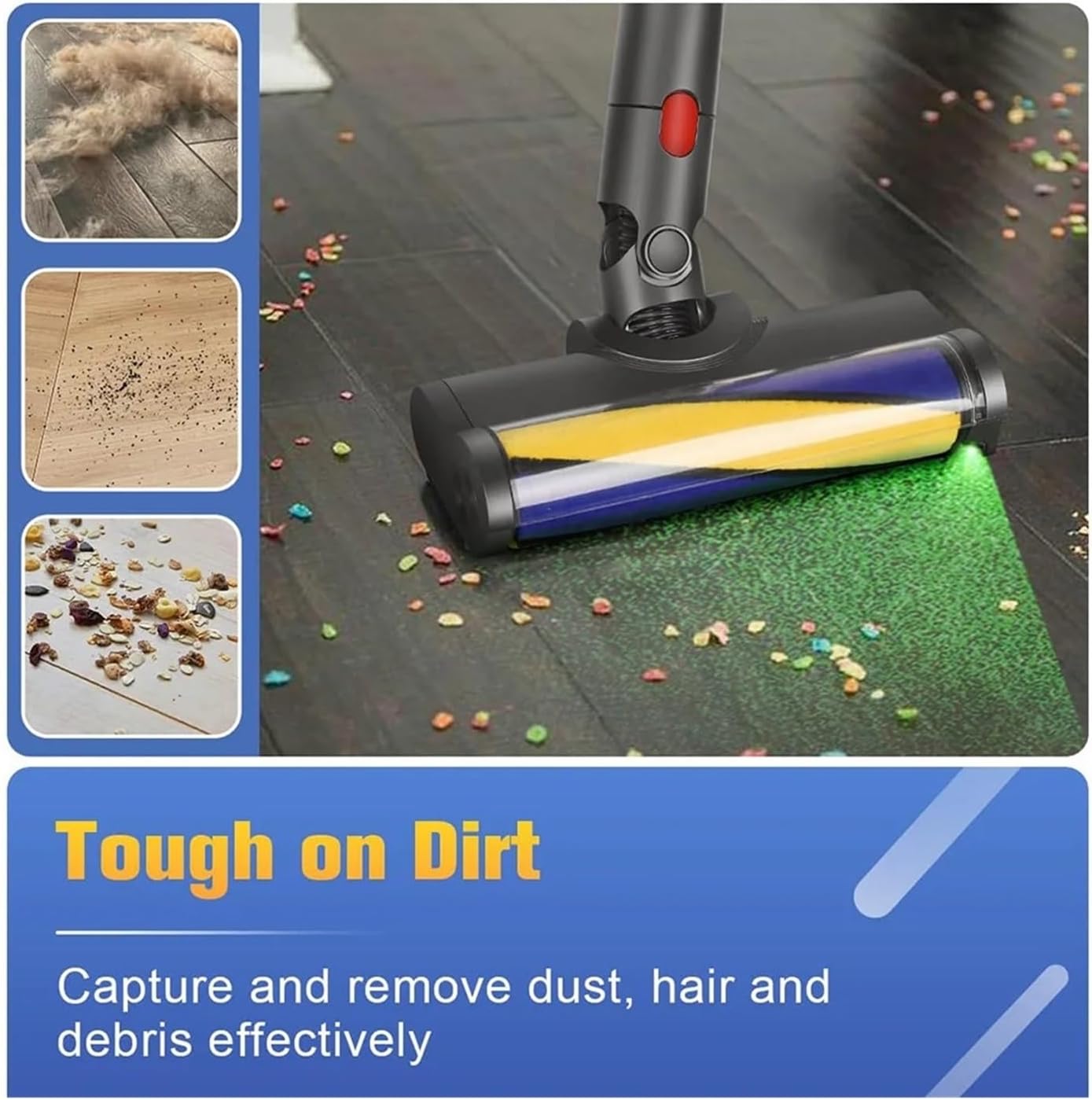 Laser Brush Compatible With Dyson V12 Origin Vacuum Cleaner Accessories Replacements Motorhead With Green Light Carpet Roller Brush Head(Combination)