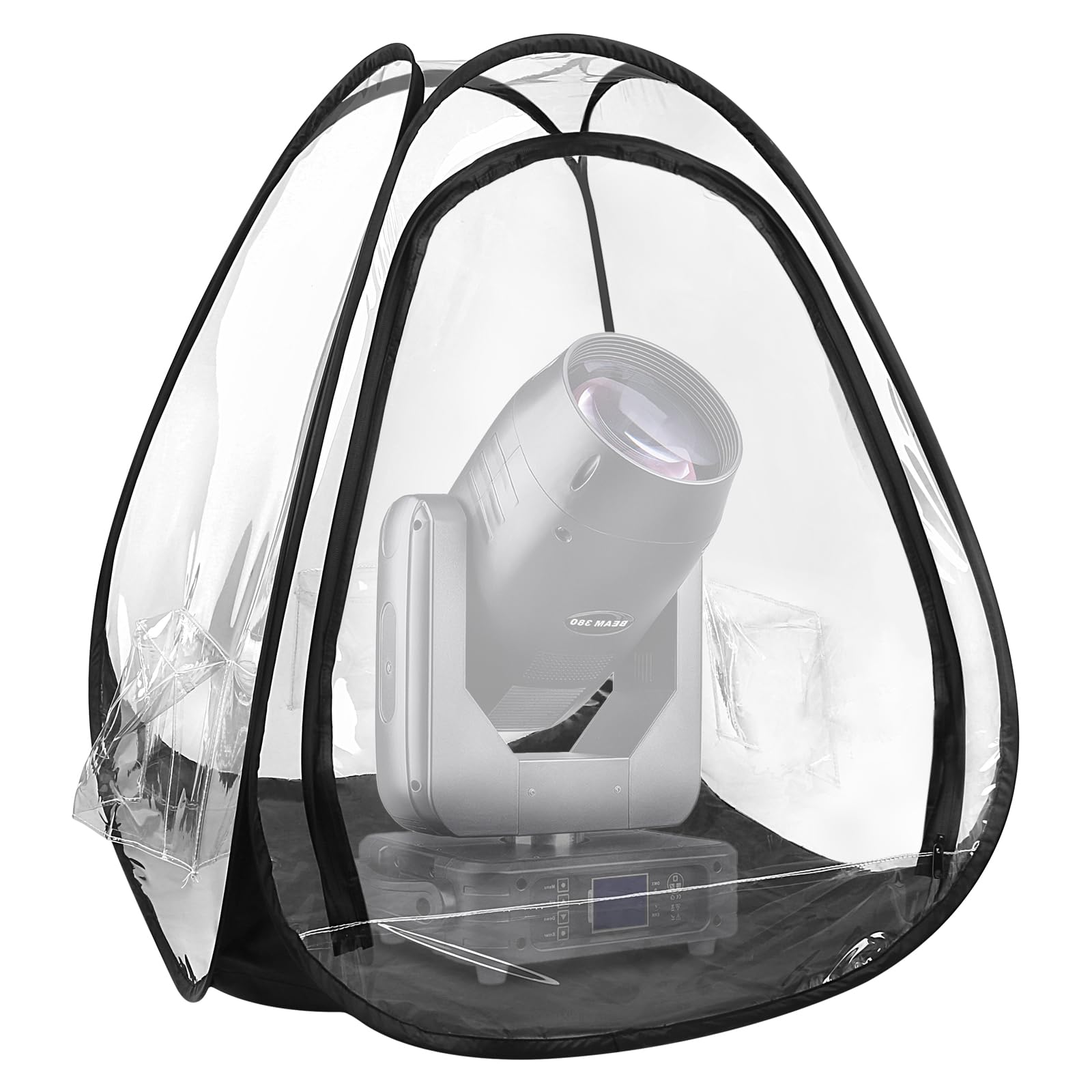 WECAN Protector de lluvia profesional para cabeza móvil, accesorios impermeables y a prueba de polvo para iluminación de escenarios, cubierta transparente para cabeza móvil de pie (1 unidad)