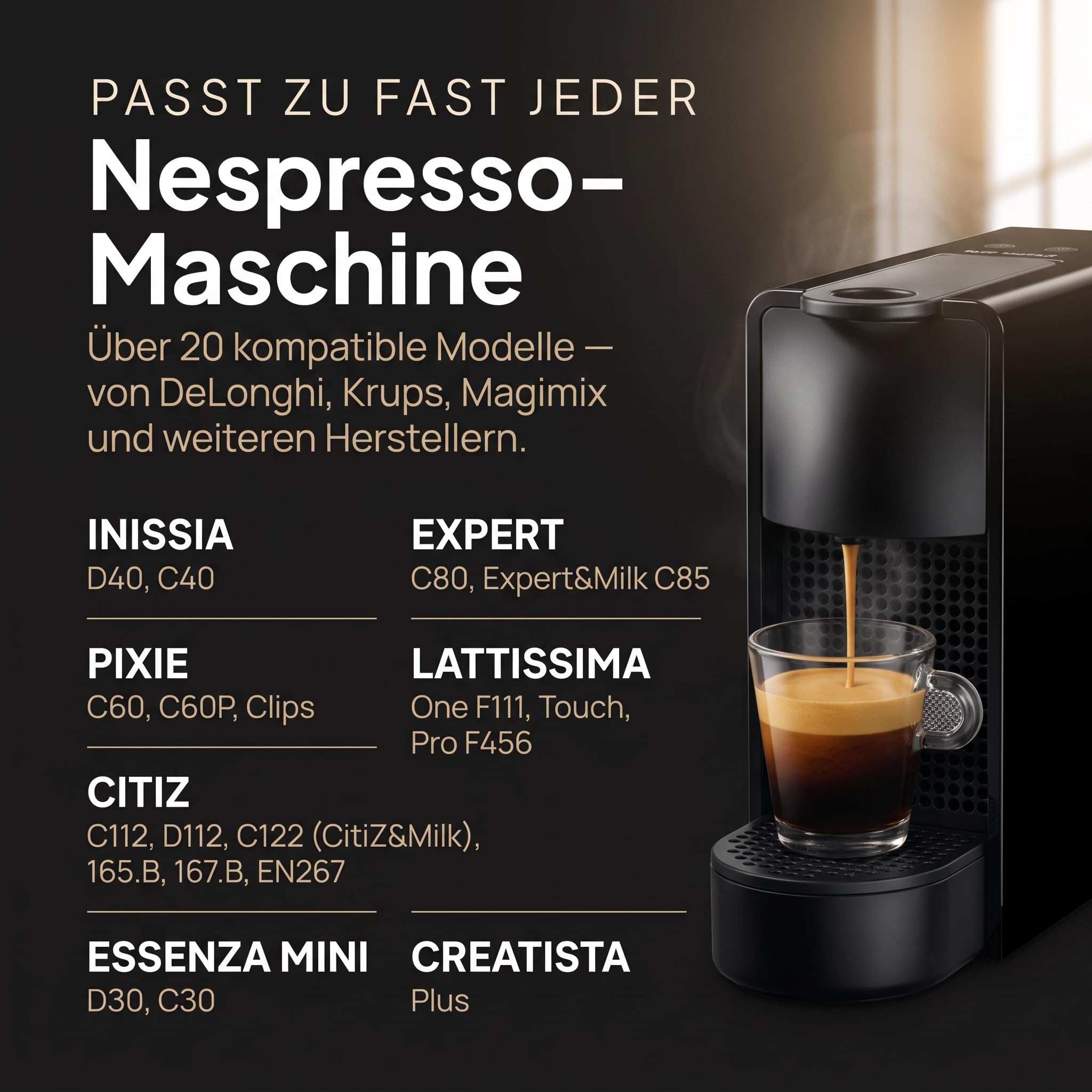 mahona Kaffeekapsel wiederbefüllbar Edelstahl kompatibel mit Nespresso | Wiederverwendbare Refill Kapseln nachfüllbar, Zero Waste statt Alu, spülmaschinenfest, mit Dosierlöffel und Dichtungsring