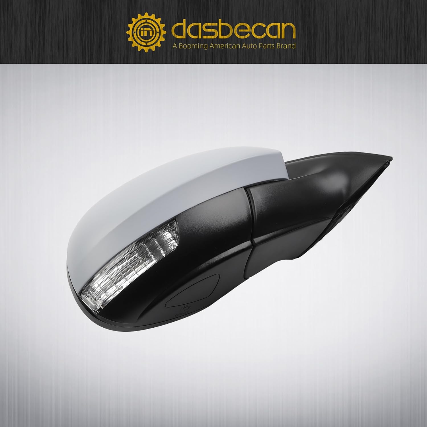 Dasbecan Right Passenger Side Mirror Compatible with 2009-2017 Volkswagen Tiguan Side View Mirror w/Power Heated Glass Turn Signal Manual Folding DIY Paintable Cover VW1321131 5N1857508Q9B9 (6 Pins)