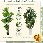 Arbre à loquat artificiel : 5FT Fausse plante de fruits tropicaux Réaliste Faux Arbre Plantes de sol en soie avec des fruits ressemblant à la vie & Pot pour la décoration intérieure intérieur Chambre extérieure Bureau Patio Balcon (Blanc)