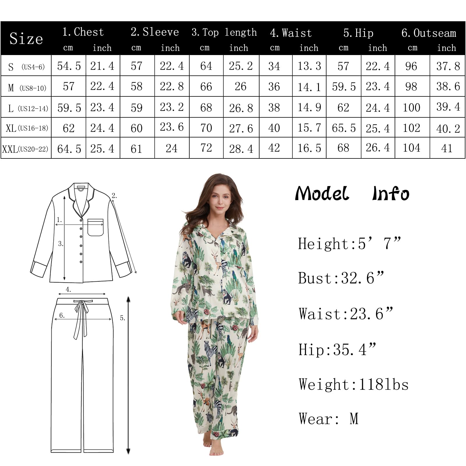 YiNi LuLu Conjunto de pijama de satén de seda para mujer, pijama de 2 piezas con botones, manga larga, ropa de dormir de gran tamaño con bolsillos